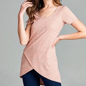 Dolce Bianca NWOT faux wrap tunic